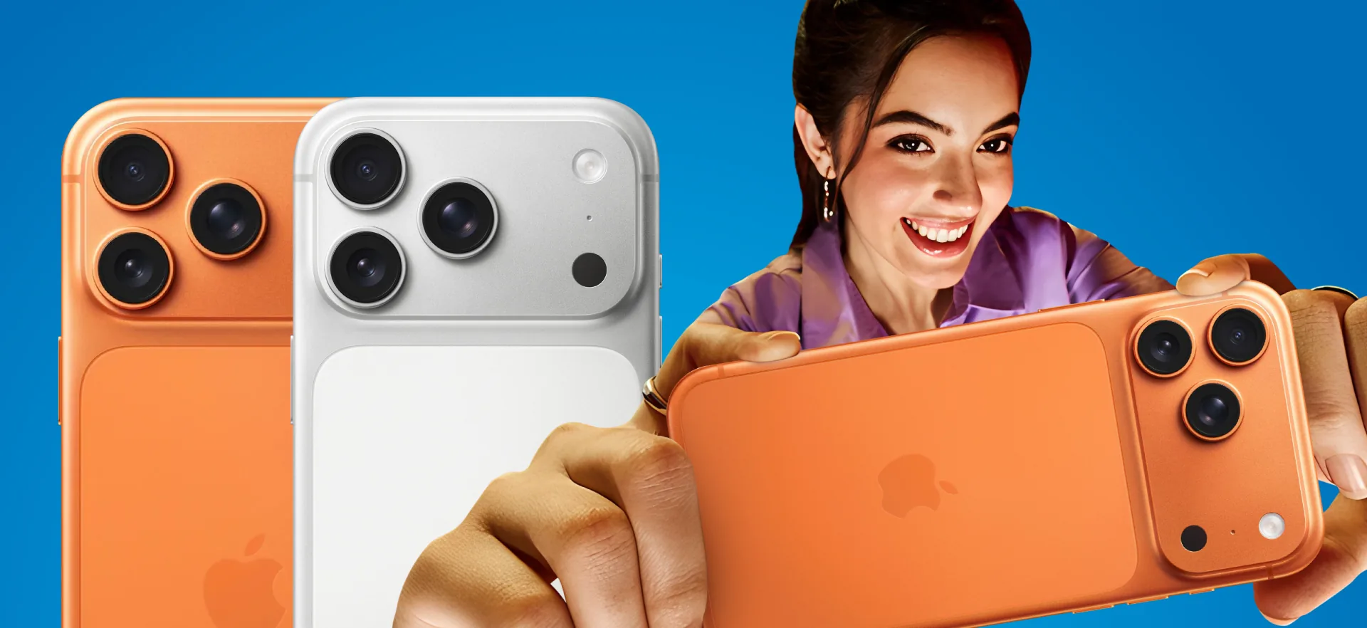 iPhone 17 Pro en Cosmic Orange y plata — SmartBuy Ecuador