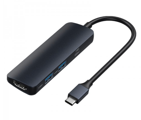 Adaptador DEVIA Tipo C a HDMI USB 3.0 4 en 1